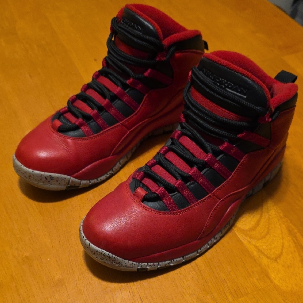 Red and Black High-Top Sneakers